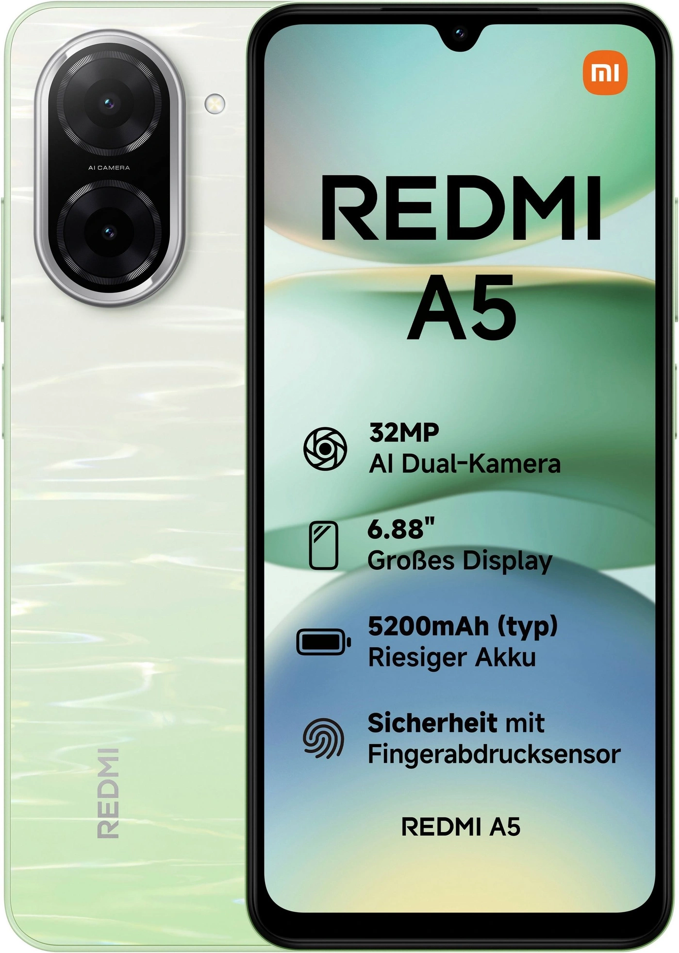 XIAOMI Redmi A5 Smartphone 6,88" Zoll 64GB 32MP 4G Grün B-WARE