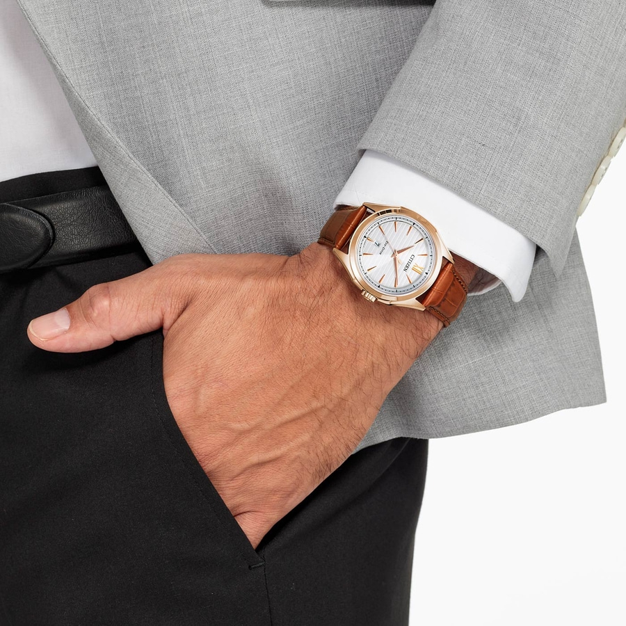 CITIZEN Herren Armbanduhr AW1753-10A Herrenuhr Lederarmband B-Ware