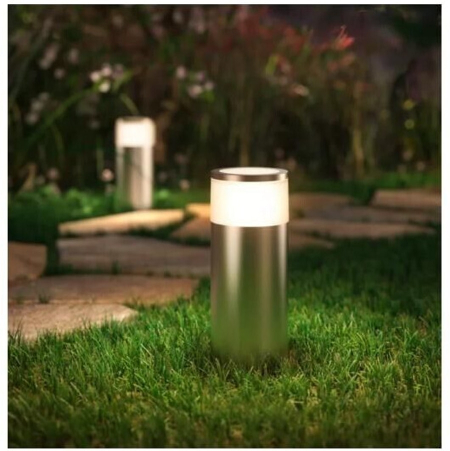 PHILIPS HUE Calla Outdoor Pollerleuchte Edelstahl 590 lm 8 W Gartenleuchte NEU
