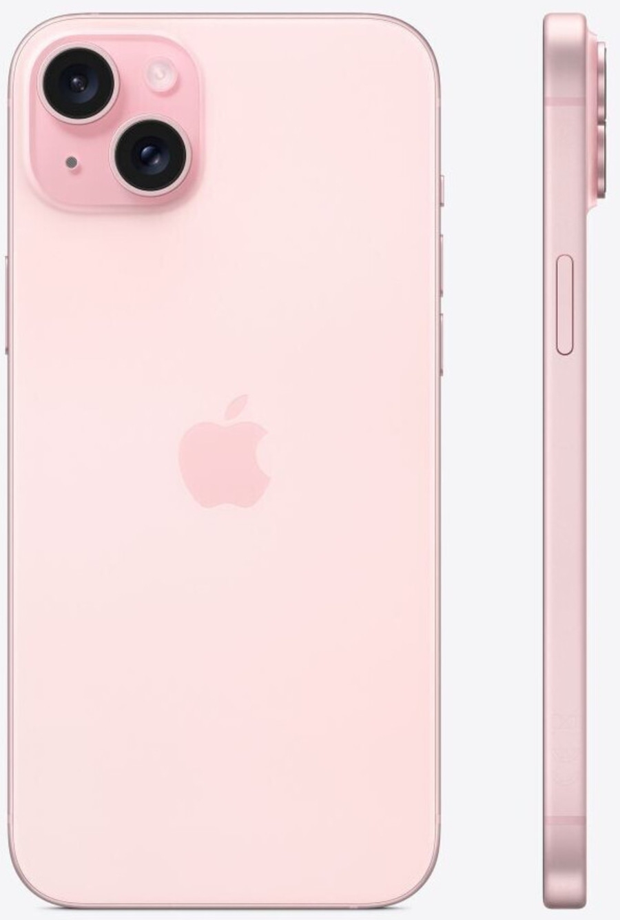Rosa iPhone 13, Nahaufnahme der Kamera und des Apple-Logos auf der Rückseite.