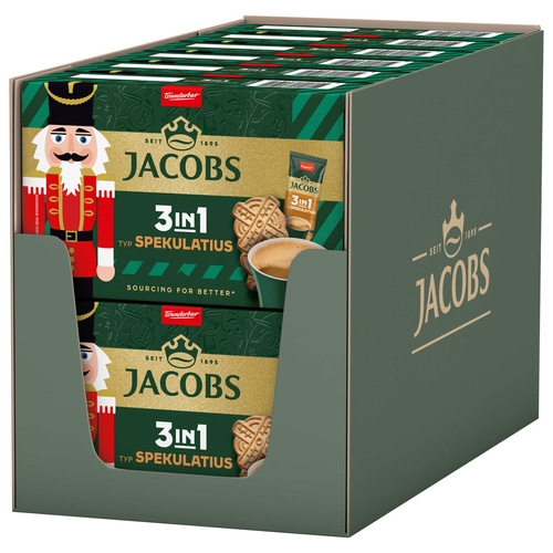Jacobs 3in1 Spekulatius Kaffeepackung im Karton, mit Nutcracker-Design