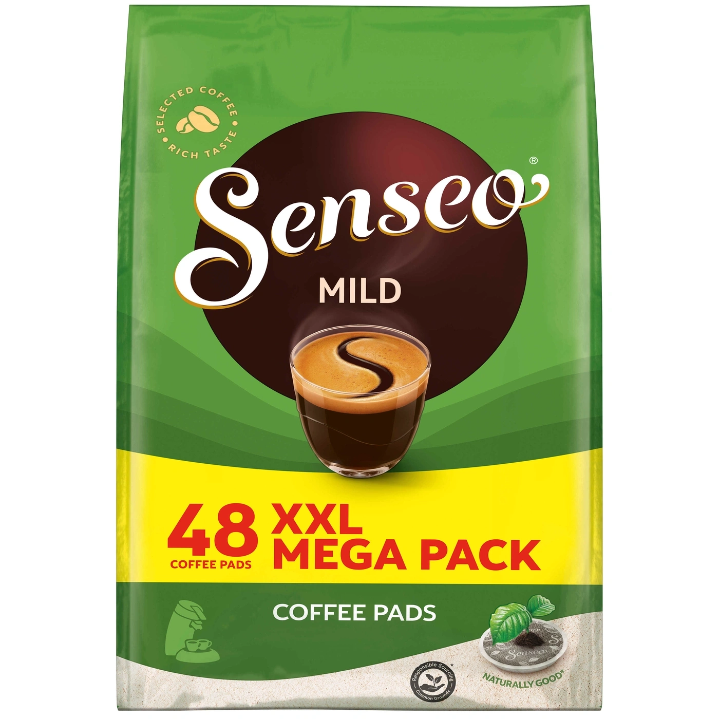 Senseo Kaffee Pads, Mild, 48 XXL Mega Pack, grüne Verpackung, Kaffee