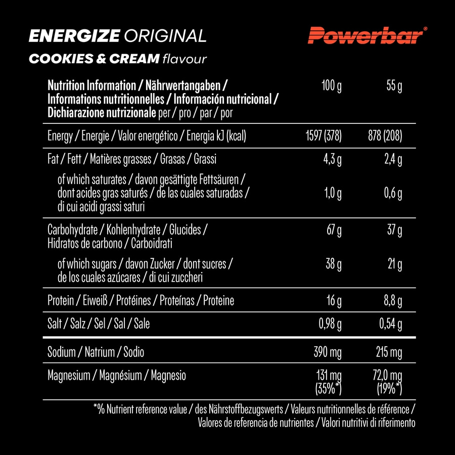 POWERBAR Energize Original Cookies&Cream 15x55g High Carb Energieriegel