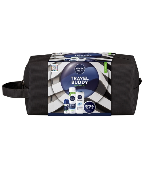 NIVEA Travel Buddy 2025 Geschenkset Pflegedusche Creme Rasiergel Kulturtasche