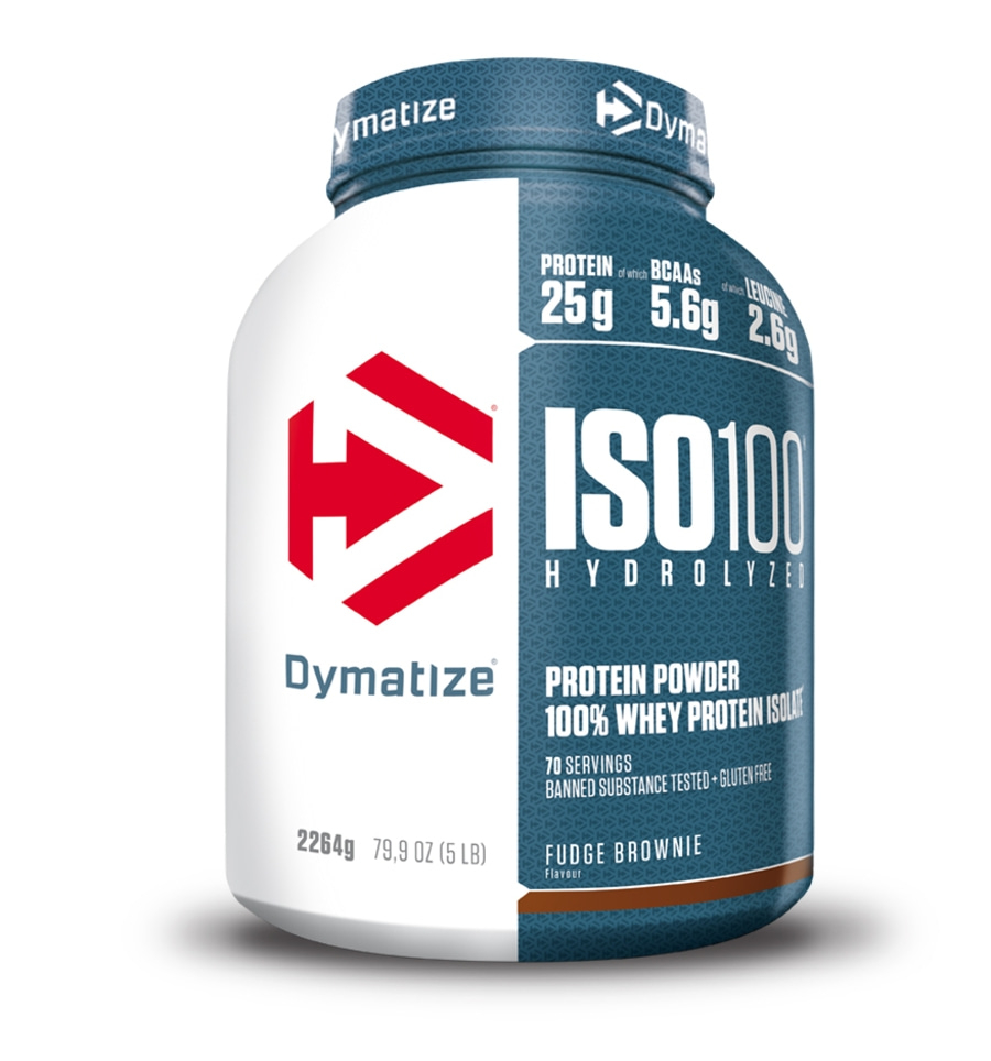 DYMATIZE Whey Protein Pulver Shake Hydrolysat Eiweiß ISO 100 Fudge Brownie 2264g
