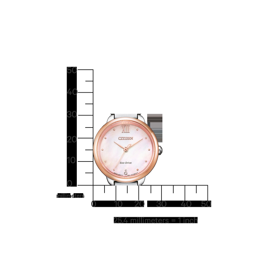 CITIZEN Damen Armbanduhr EM0924-85Y Eco-Drive Edelstahl 28 mm silber/gold B-Ware
