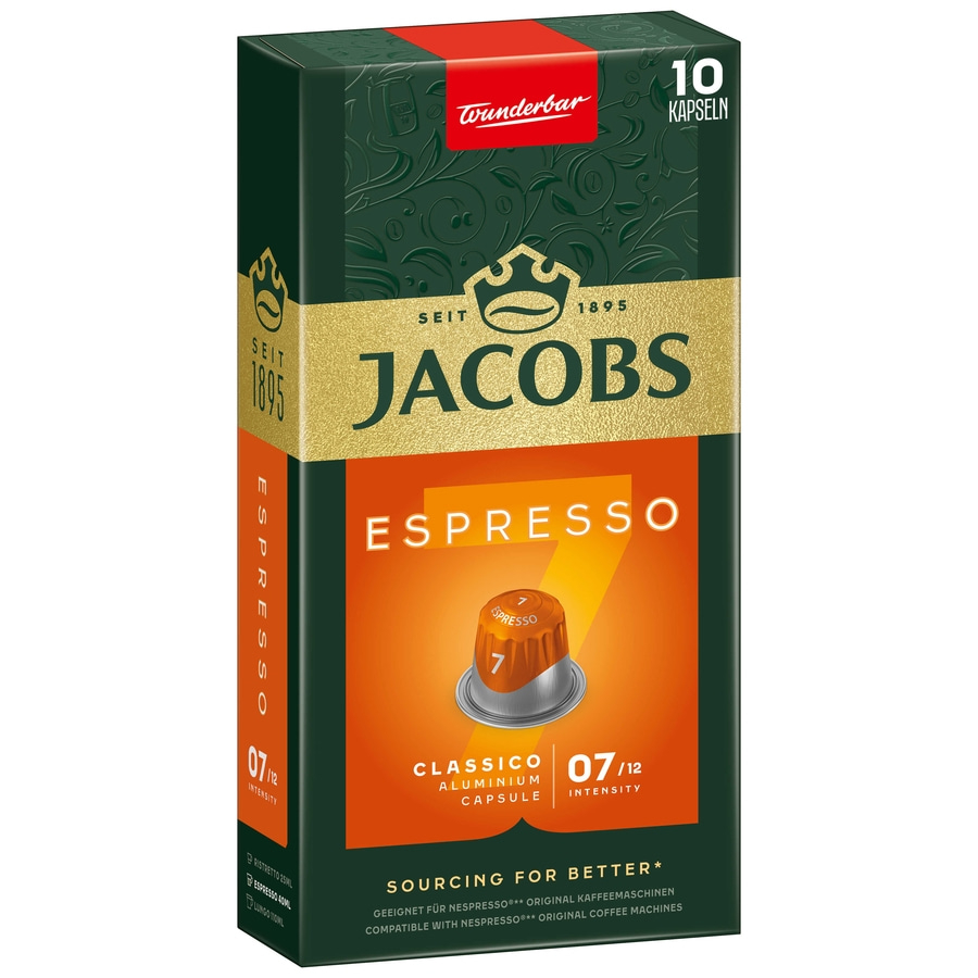 JACOBS Kapseln Espresso 7 Classico 100 Nespresso®* kompatible Kaffeekapseln