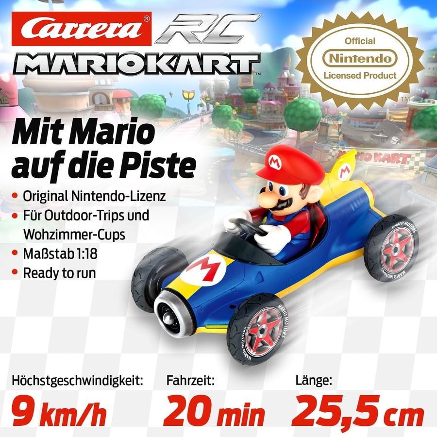 CARRERA Mario Kart Mach 8 Mario Ferngesteuertes Auto RC Auto Reenauto ab 6 NEU
