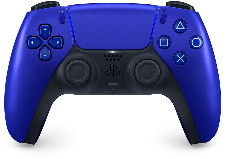 Blauer Playstation 5 Controller. DualSense-Design. Videospiel-Zubehör. Blaues Gamepad.