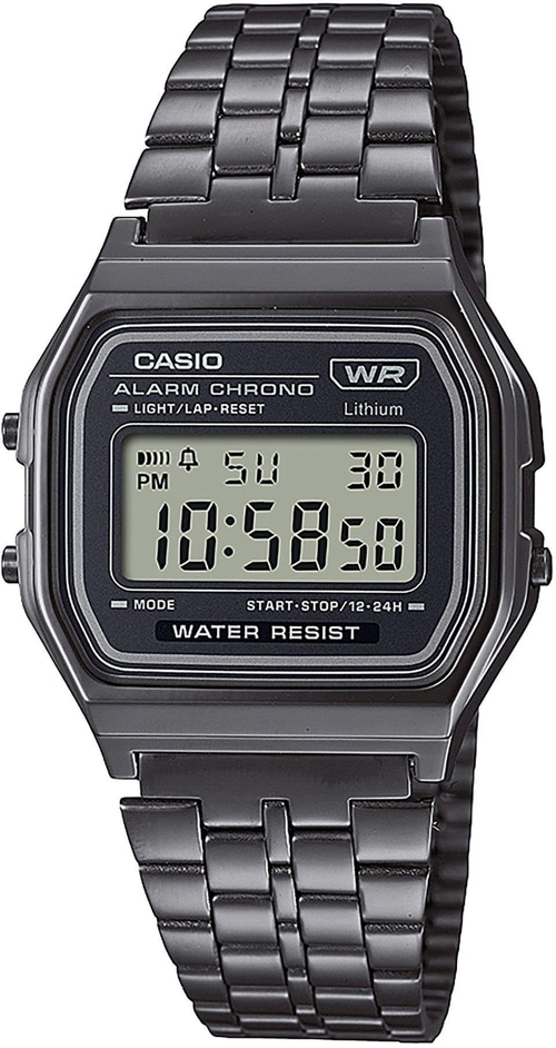 CASIO VINTAGE Chronograph A158WETB-1AEF Quarz Anthrazit glänzend Resin B-WARE