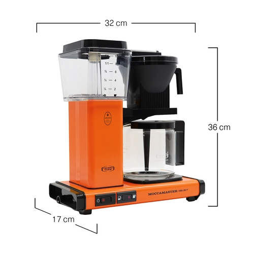 Kaffeemaschine, orange, 32 cm breit, 36 cm hoch, 17 cm tief, Moccamaster Select