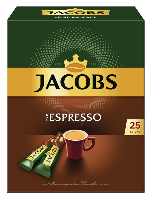 JACOBS Löskaffee Typ Espresso 12 x 25 Getränke Sticks löslicher Kaffee