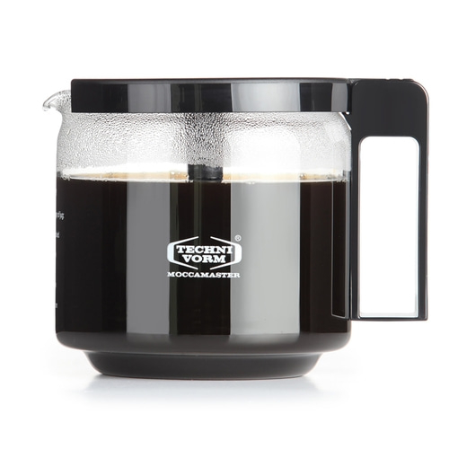 Kaffeekanne mit Kaffee, Technivorm Moccamaster, Glas, schwarz, Griff