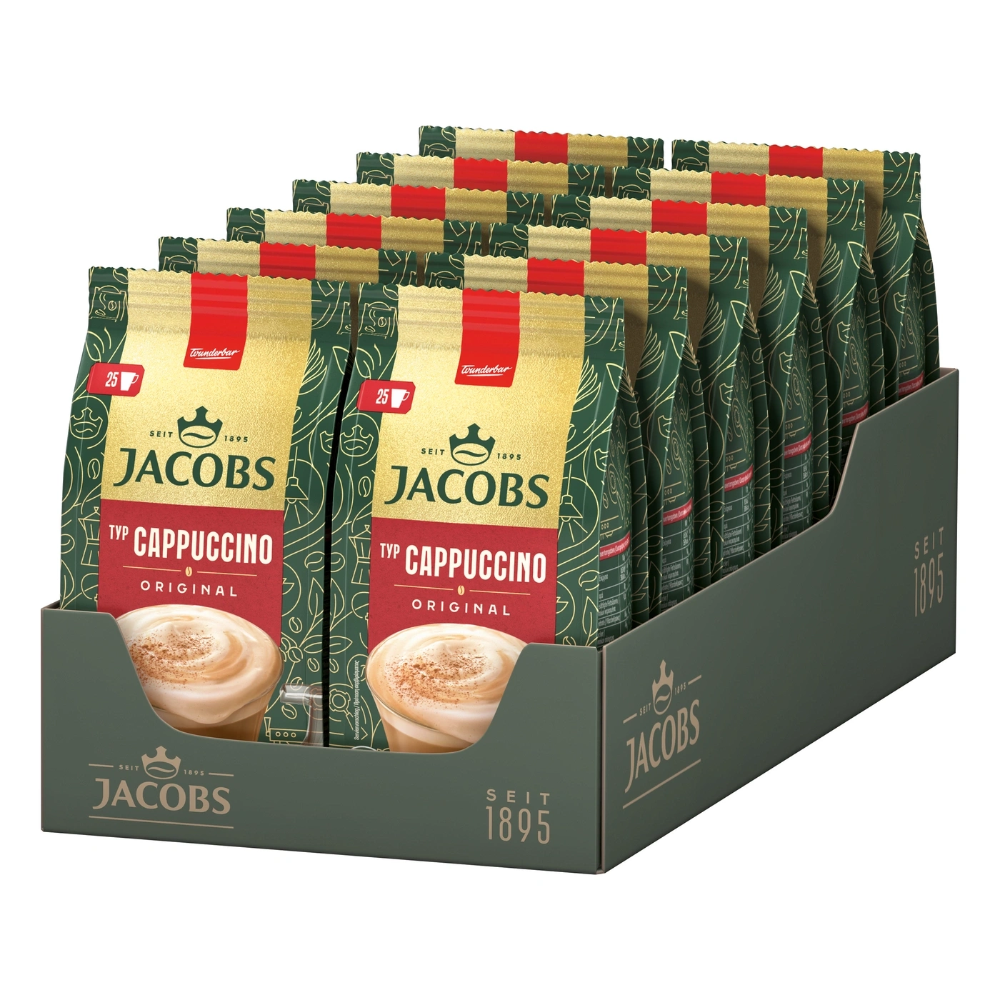 Jacobs Cappuccino in einer Packung. Leckerer Kaffee.