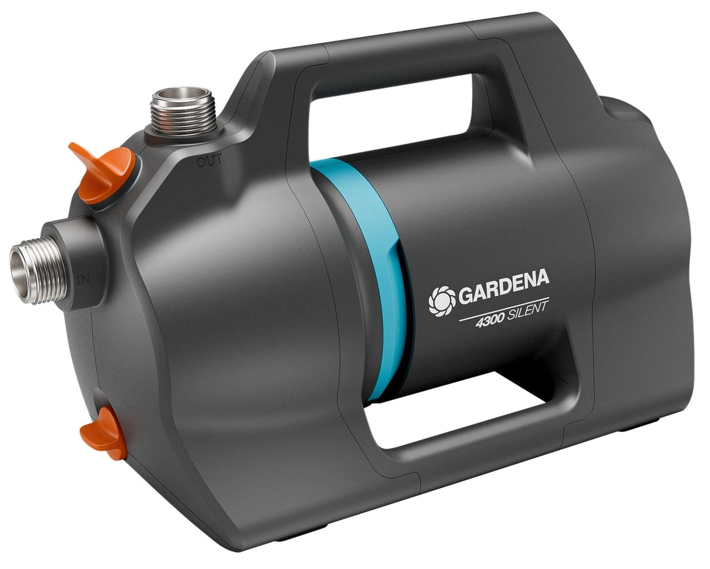 GARDENA 4300 SILENT Pumpe mit Einlass und Auslass Anschlüssen