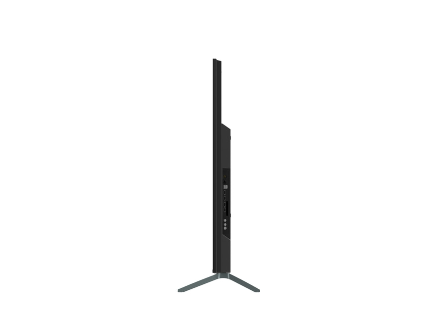 Fernseher, Seitenansicht, schlankes Design, mit Standfuß, schwarz, Technologie, Bildschirm