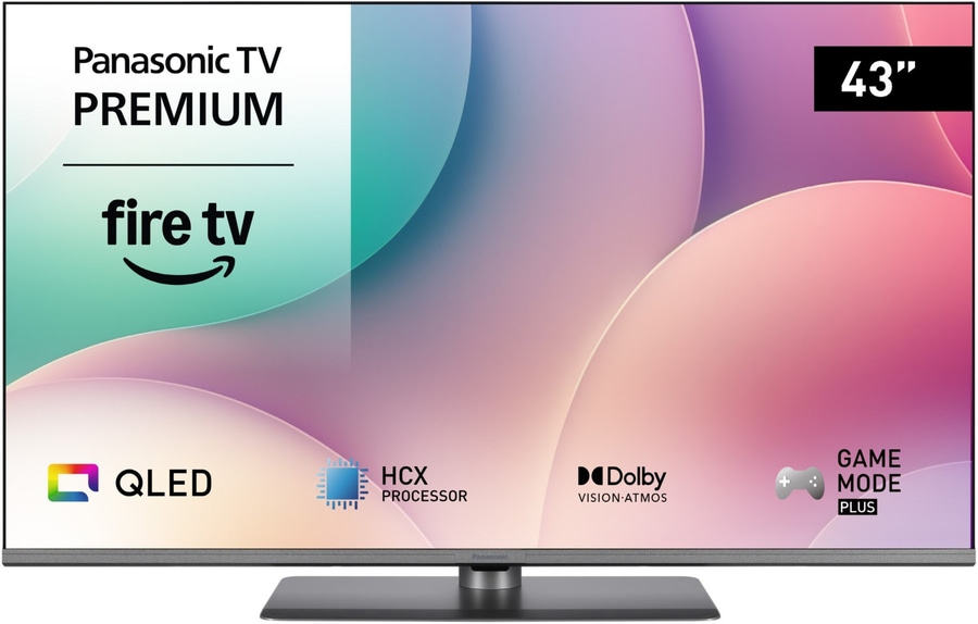 Panasonic TV mit 43 Zoll, QLED, Fire TV, Dolby Vision, Game Mode Plus.