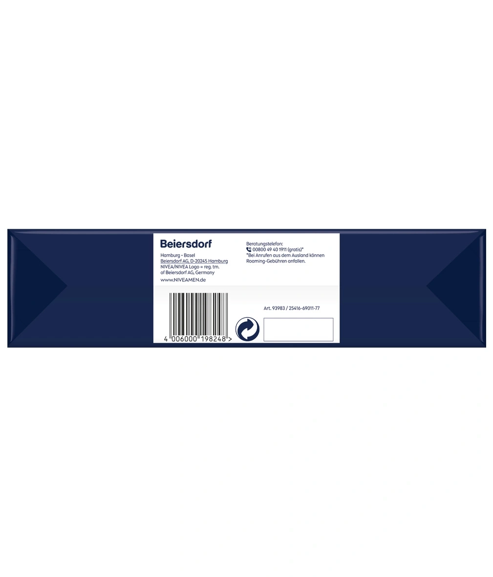 Aufdruck auf der Nivea-Verpackung mit Adress- und Produktinformationen