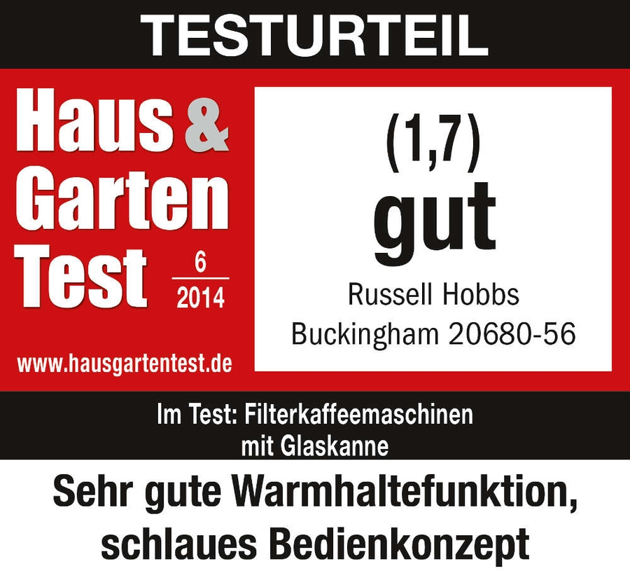 RUSSELL HOBBS Kaffeemaschine Buckingham 20680-56 Glas Timer 10 Tassen 1000 W