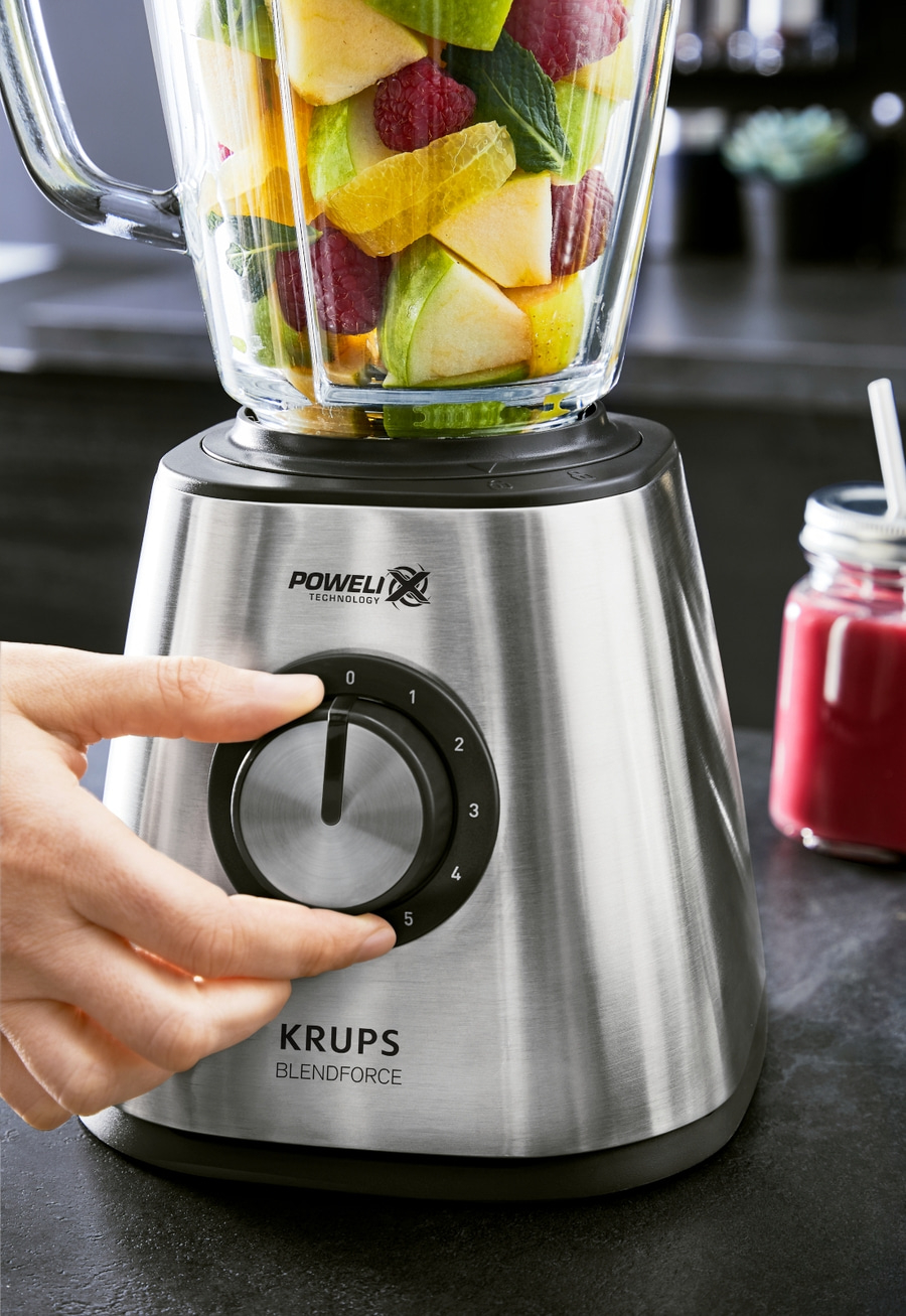 KRUPS Mixer Blendforce+ 800 Watt 5 Stufen Standmixer Smoothie Maker Ice Crusher