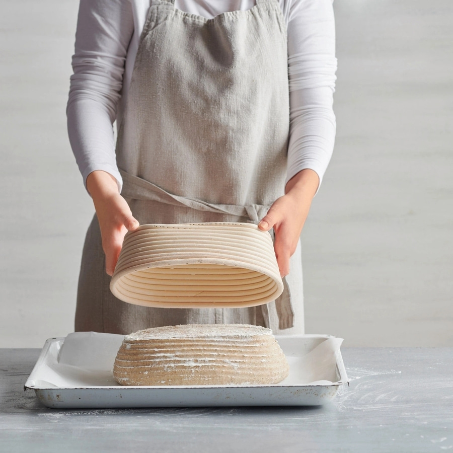 BETTY BOSSI Gärkörbchen oval 24 cm Peddigrohr Brotbacken Gärkorb