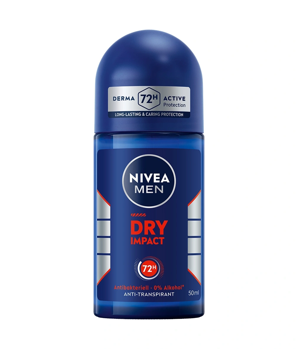 Nivea Men Dry Impact Antitranspirant Roll-On, 50ml, 72h Active Protection