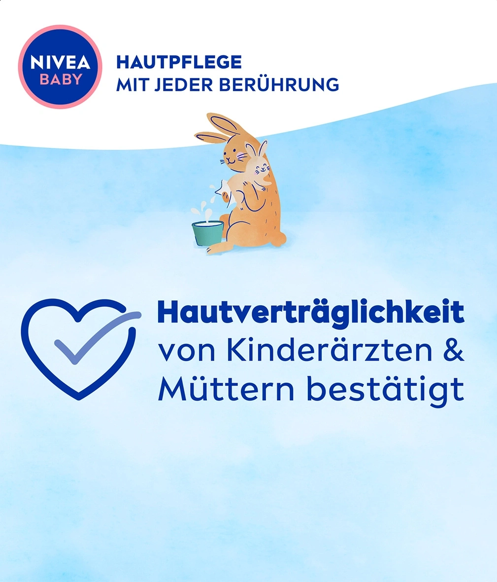 NIVEA BABY Hautpflege mit jeder Berührung. Von Kinderärzten und Müttern bestätigt.