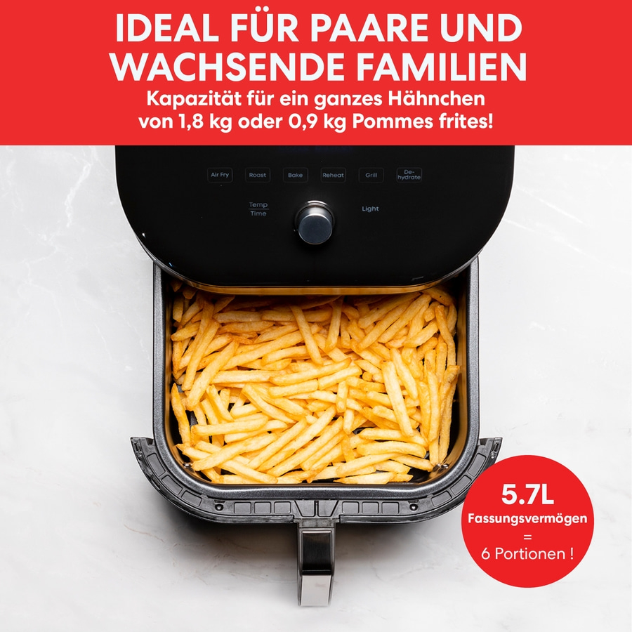 INSTANT POT Vortex Plus Airfryer 6in1 Heißluftfritteuse ClearCook 5,1L 1700W