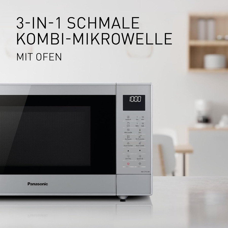PANASONIC Mikrowelle Grill Dampfgarer 27 Liter 1000 Watt NN-CT57JMGPG silber