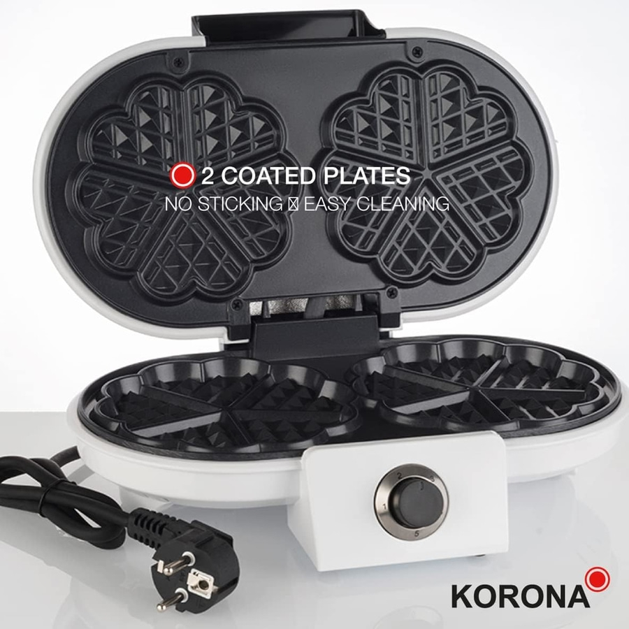KORONA 2-in-1-Kombi-Waffeleisen 41020 Doppelwaffeleisen 1200 Watt 2x 13cm NEU
