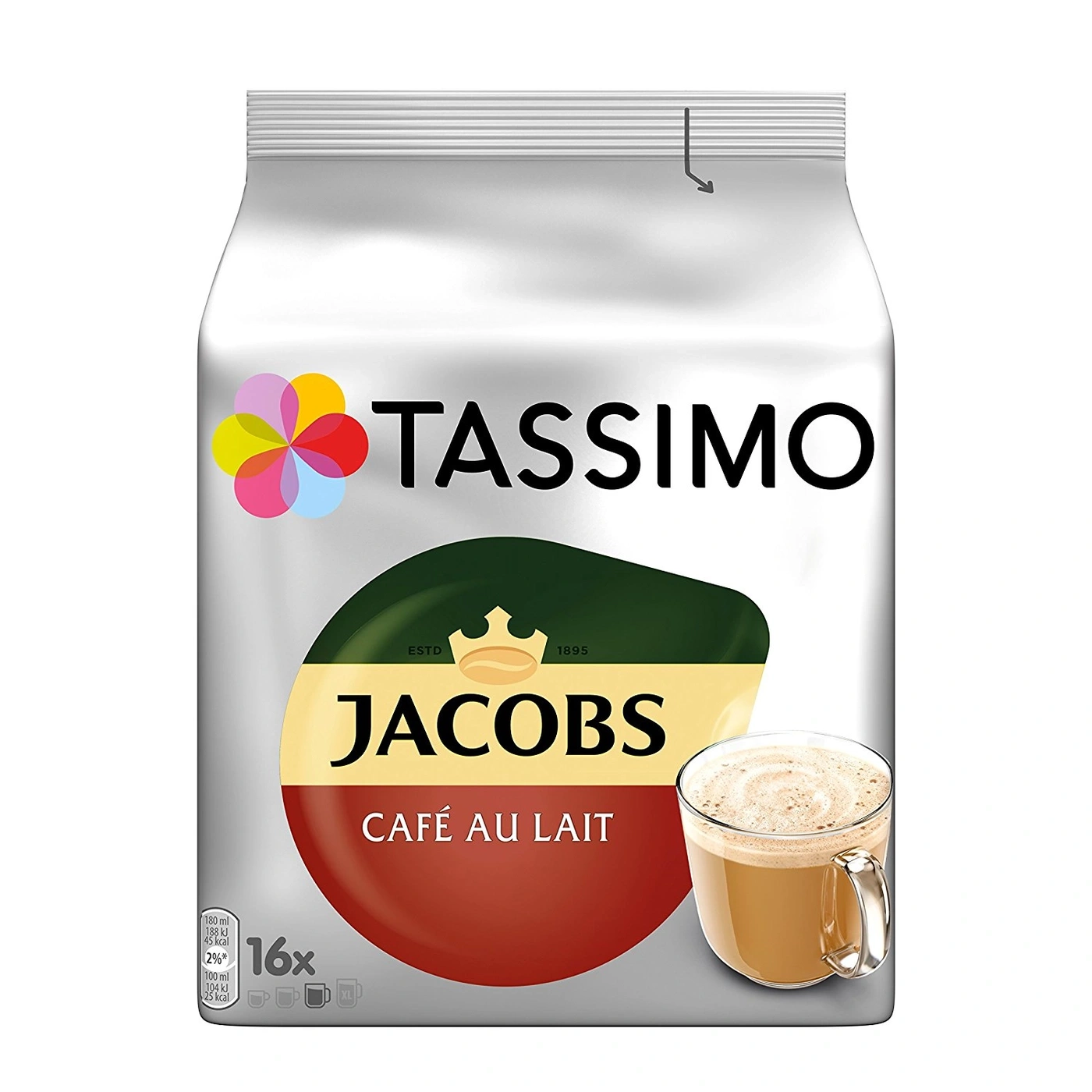 Tassimo Jacobs Café au Lait mit Milchschaum im Glas