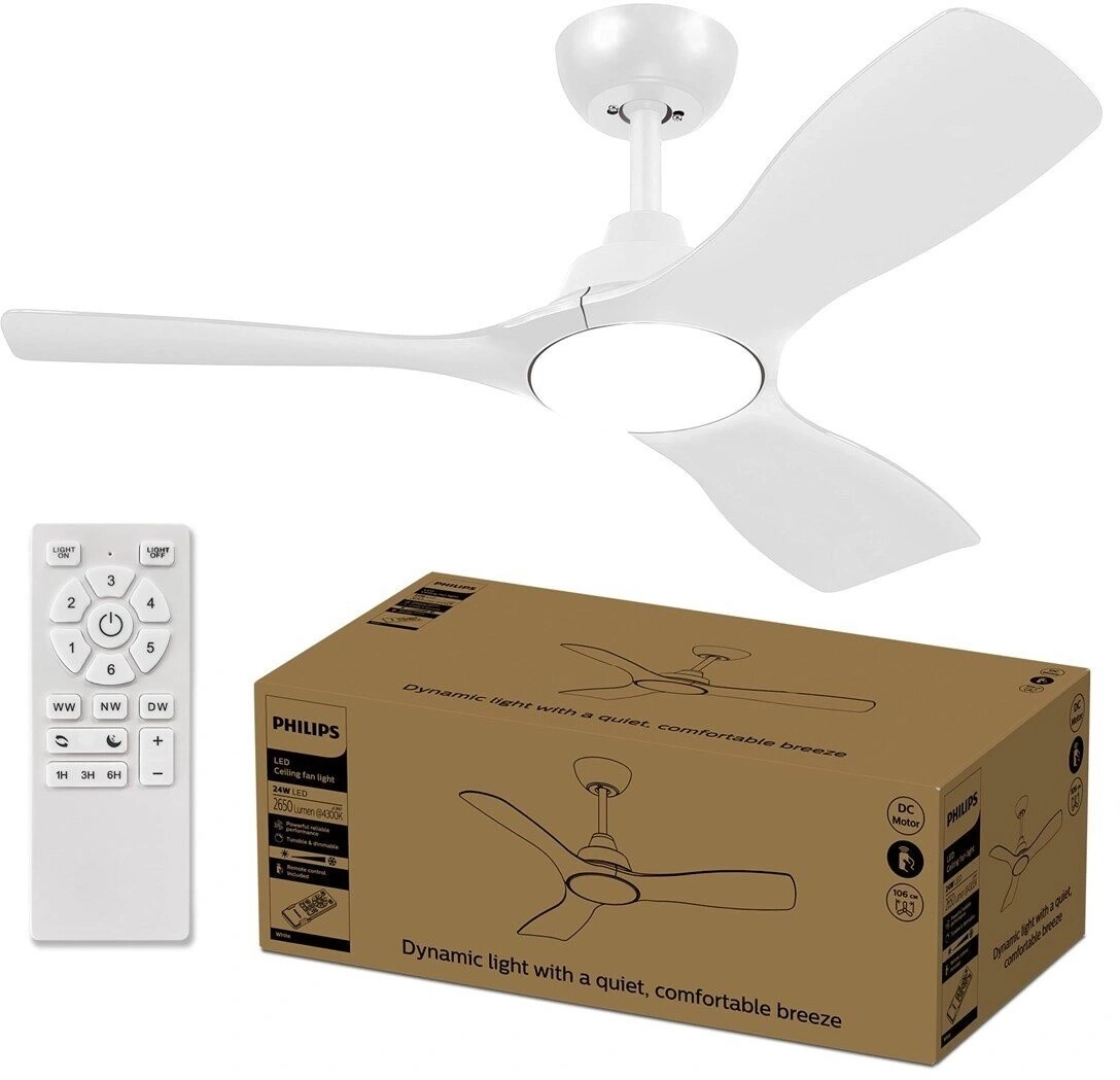 PHILIPS Deckenventilator LED Fan 30W Licht 24W 2650lm CCT Fernbedienung NEU