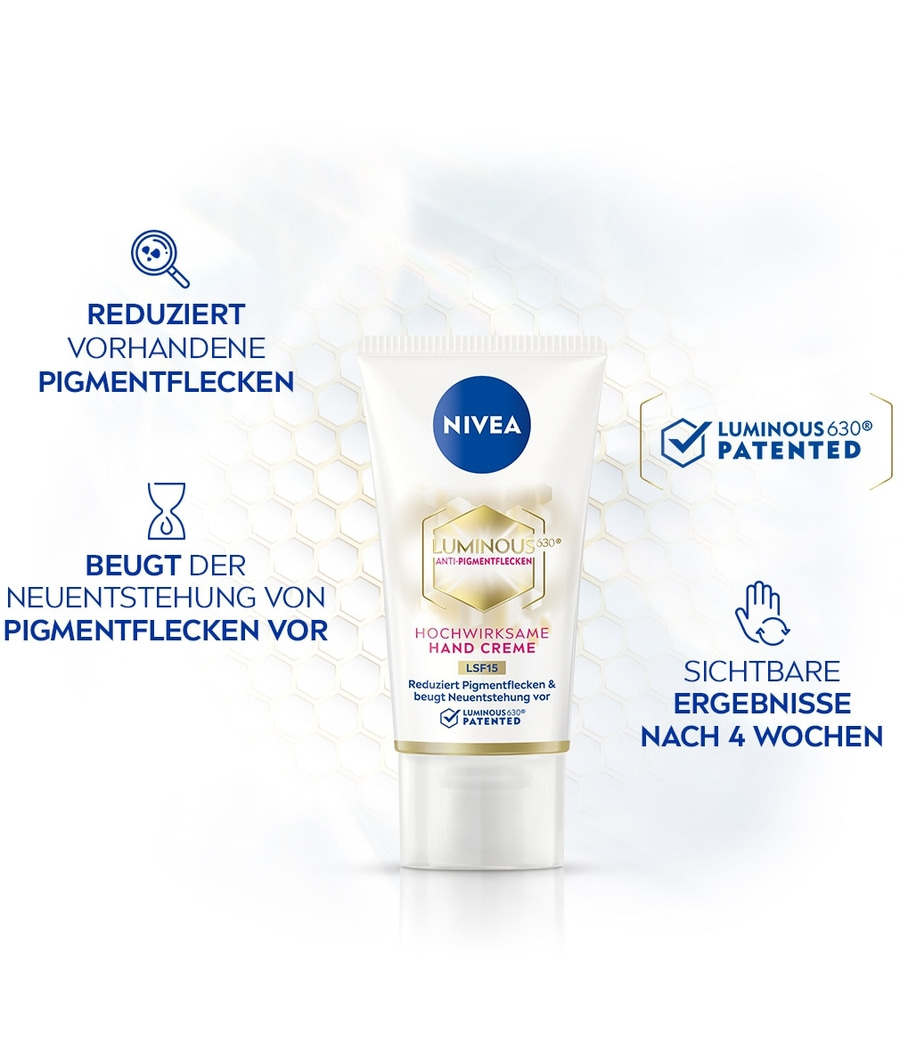 NIVEA LUMINOUS 630® Anti-Pigmentflecken Hand Creme Hyaluronsäure LSF15 2 x 50ml