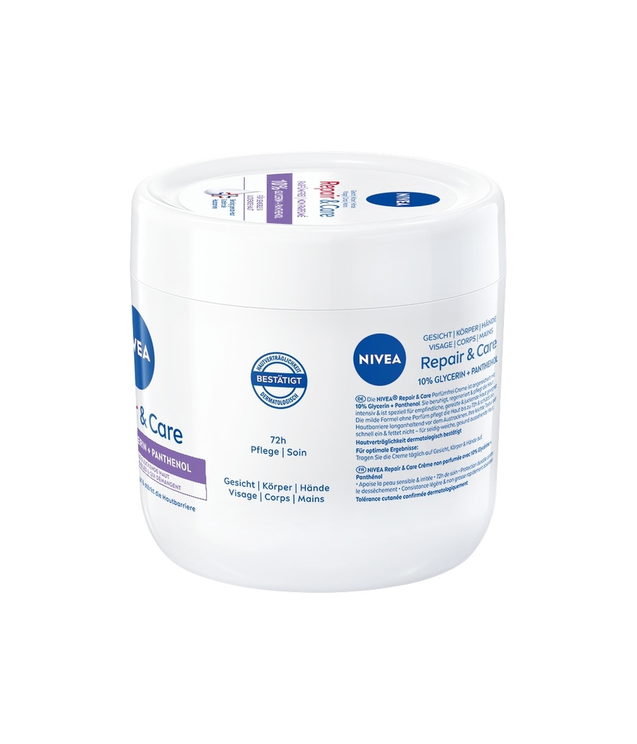 NIVEA Repair & Care Pflegecreme parfümfreie Body Lotion Panthenol 2 x 400 ml