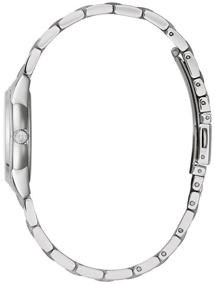 Silberne Uhr mit Armband, Seitenansicht, Detailaufnahme, elegant, modern, Accessoire