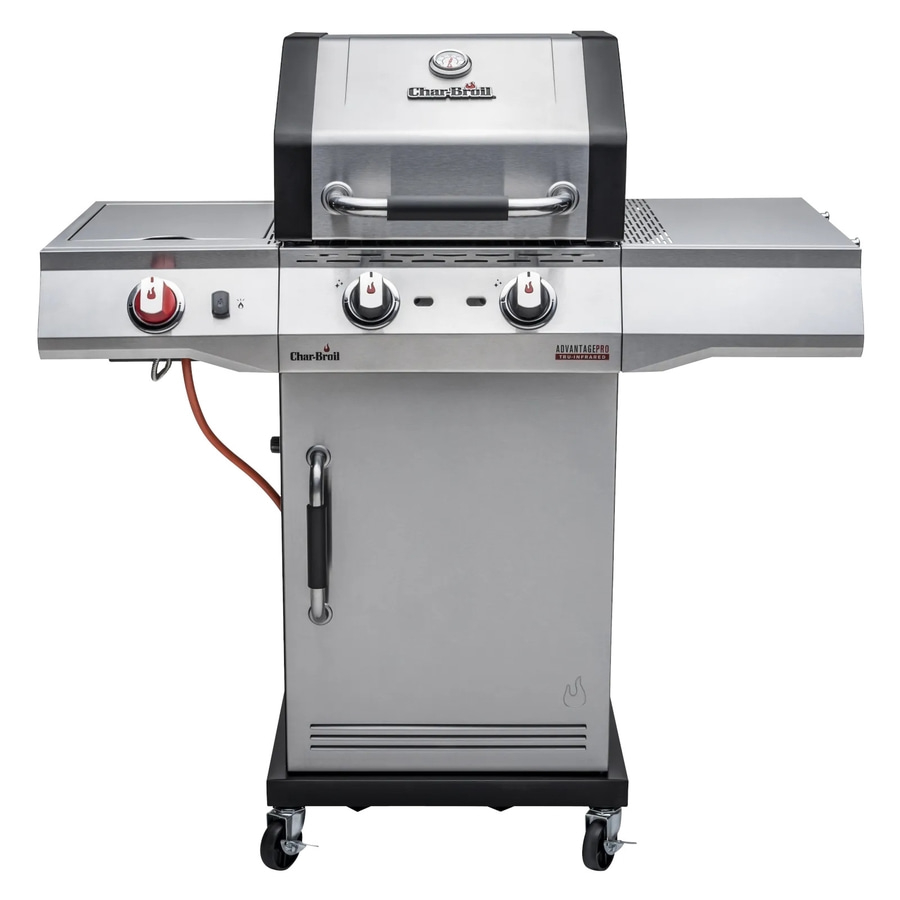 Char-Broil Gasgrill, Edelstahl, mit Rädern, für den Außenbereich, Kochfeld