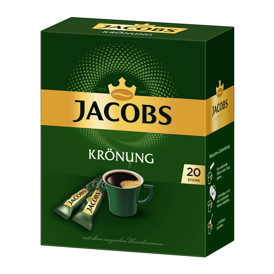 JACOBS Löskaffee Krönung 16x20 Sticks Kaffee löslich Instantkaffee 320 Getränke
