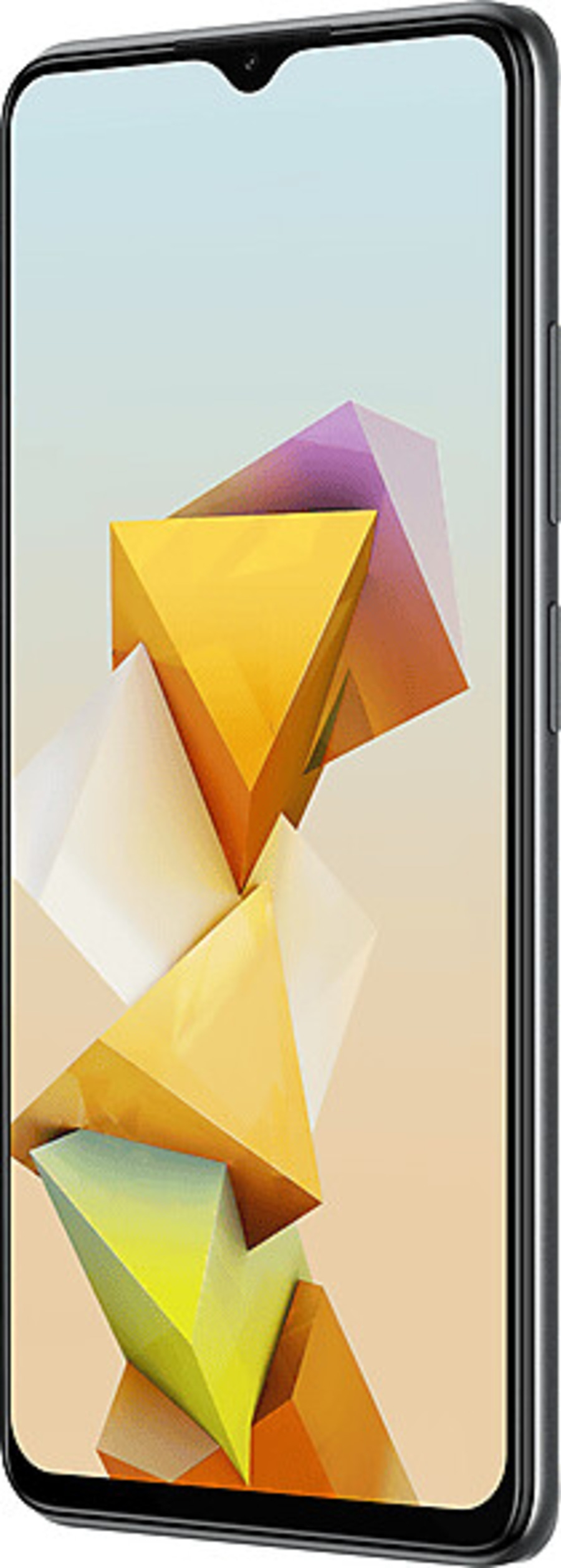 Smartphone mit farbenfrohem Hintergrund, Dreiecke, modernes Design, Technologie