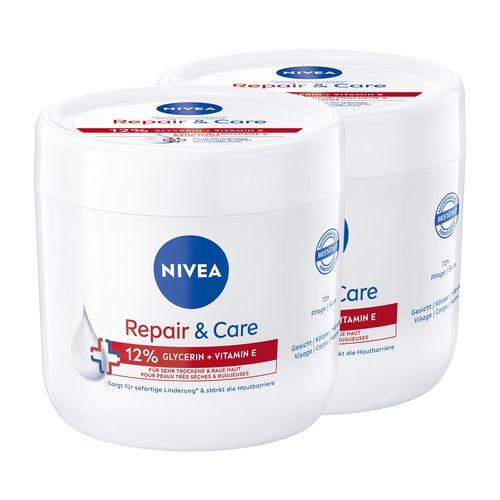 NIVEA Repair & Care Intensive Pflegecreme Glycerin+ Vitamin E Bodylotion 2x400ml