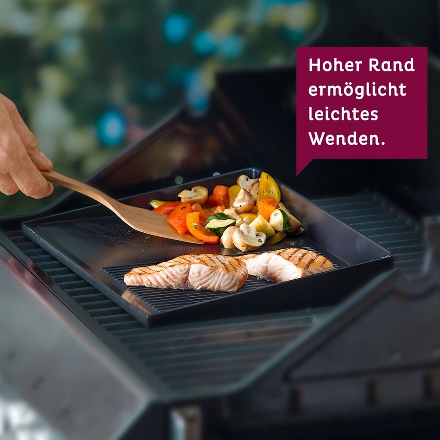 BETTY BOSSI Grillplatte Pro Barbecue Grill Antihaft Aluminiumguss Schwarz NEU