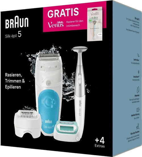 Braun Silk-épil 5, Rasieren, Trimmen & Epilieren, mit Gillette Venus Rasierer