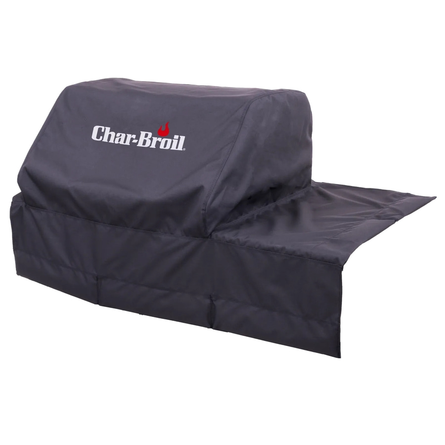 Schwarze Char-Broil Grillabdeckung. Schützt vor Witterungseinflüssen. Wasserdichtes Material.