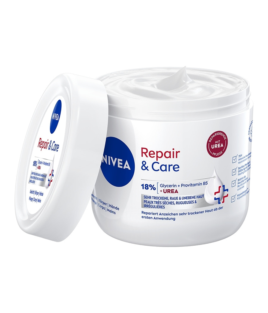 Nivea Repair & Care Handcreme mit Urea und Glycerin für trockene Haut.