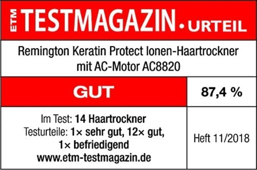 REMINGTON Haartrockner AC8820 Keratin Protect Ionen 150km/h 2200W AC-Motor