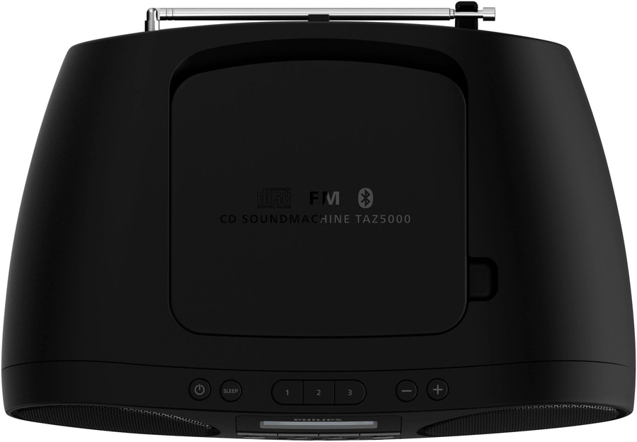 Schwarzer Philips CD Soundmachine TAZ5000 mit FM-Radio und Bluetooth.