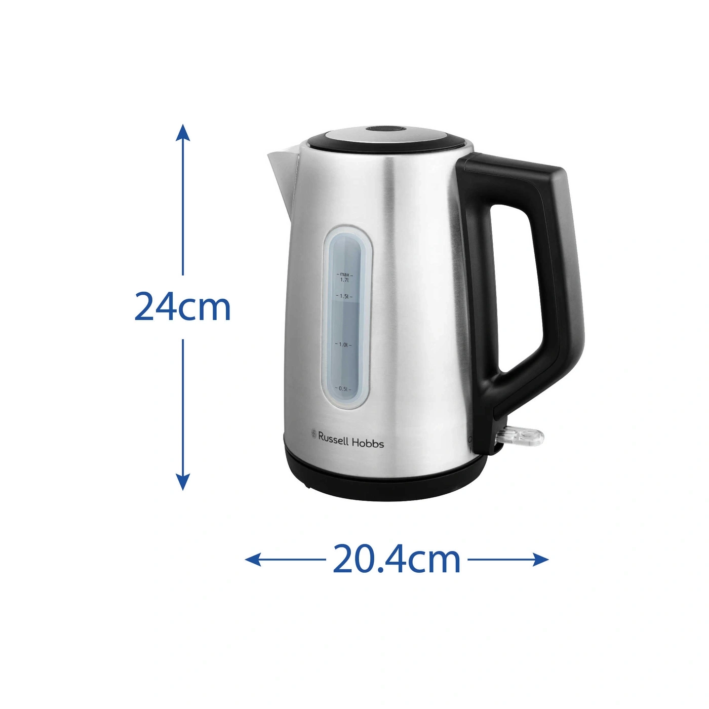 Wasserkocher, Edelstahl, 24cm hoch, 20.4cm breit, Russell Hobbs