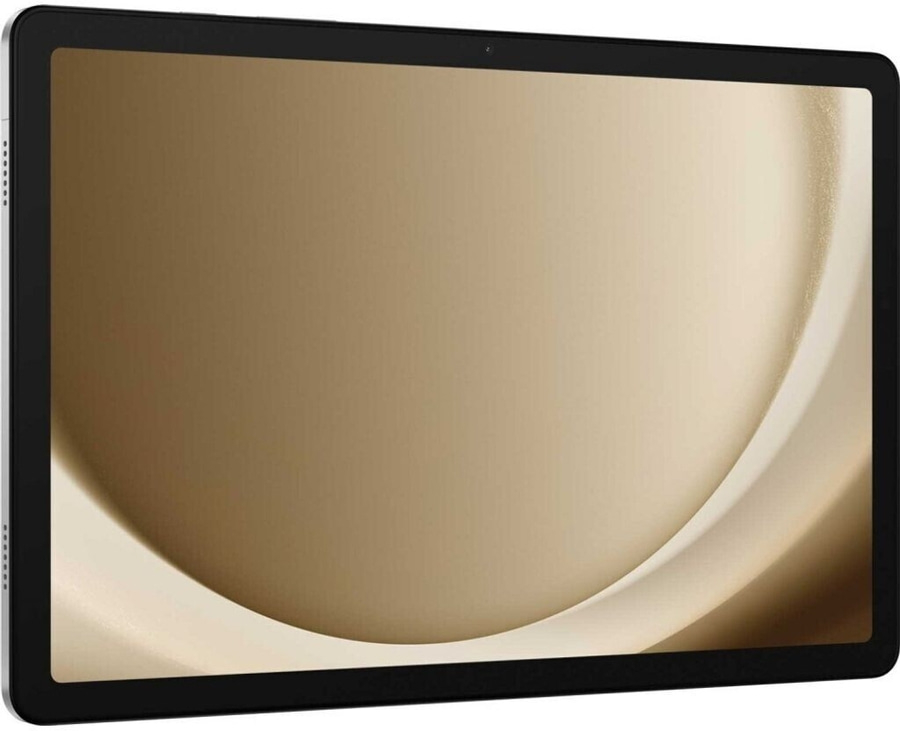 Tablet mit schwarzem Rahmen und goldenem Bildschirm, elegantes Design, Technologie