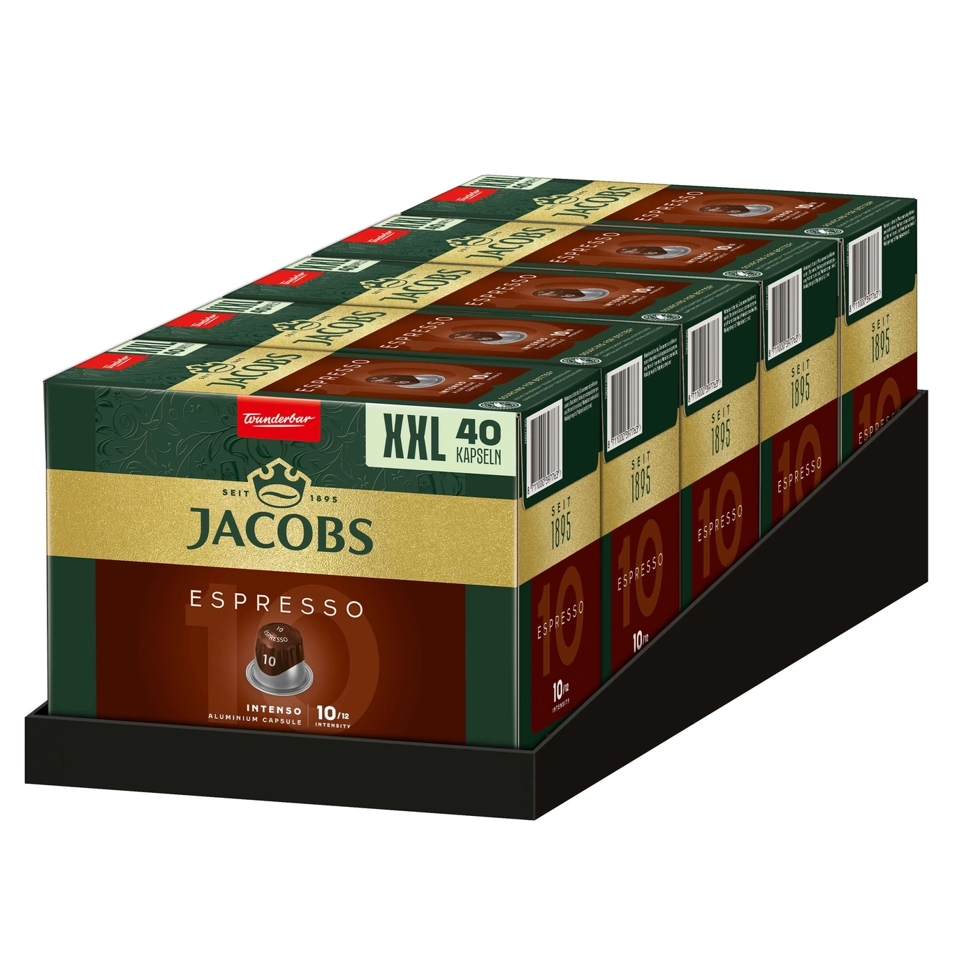 Jacobs Espresso Kapseln XXL Packung mit 40 Kapseln, Intensität 10, Aluminium Kapseln
