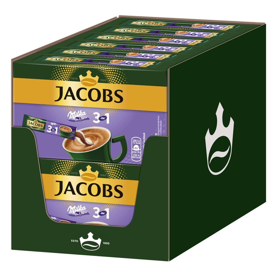 JACOBS Löskaffee 3in1 Milka®* 12x10 Sticks löslicher Instantkaffee 120 Getränke