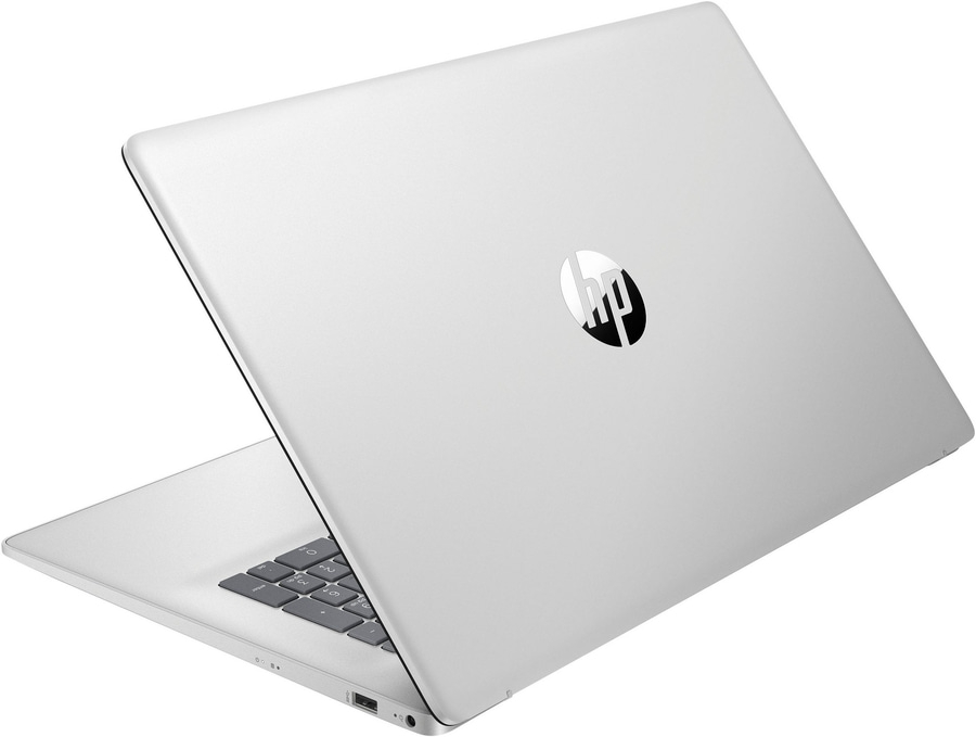 Silberner HP Laptop mit geschlossenem Deckel, Logo sichtbar